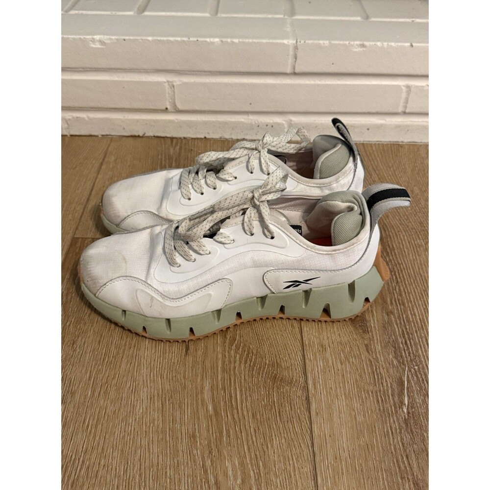 Reebok Womens Zig Dynamica 4 Running Shoes White/Green 30106WWKV Sz 8